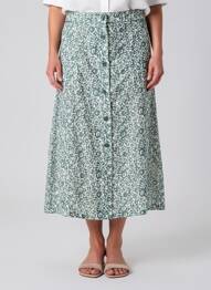 Jupe longue coupe évasée vert DEVERNOIS femme