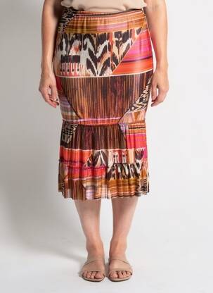 Jupe mi-longue taille normale rouge OLIVIER PHILIPS femme