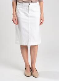 Jupe mi-longue coupe droite blanc GERARD DAREL femme