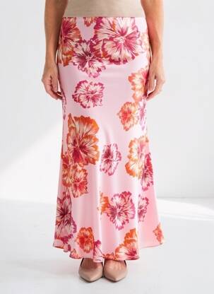 Jupe longue taille normale rose CHARLOTTE SPARRE femme