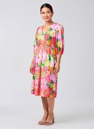 Robe mi-longue manches 3/4 manches 3/4 rose MAX MARA femme