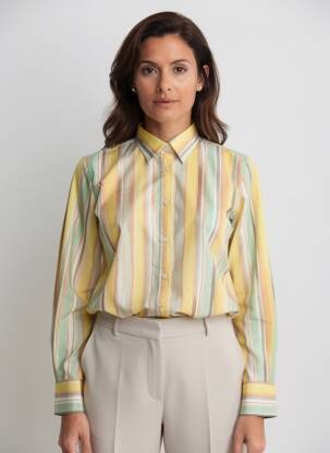 Chemisier coupe cintrée manches longues jaune CALIBAN femme