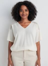 Top manches courtes manches courtes beige MONTAGUT femme
