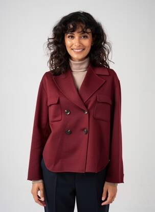 Manteau court coupe droite sans capuche rouge MAX MARA femme