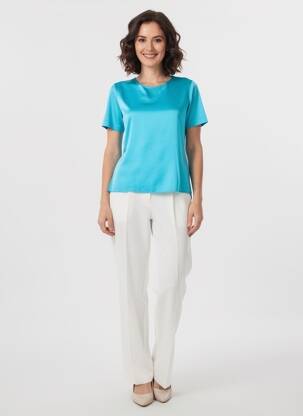Top manches courtes manches courtes bleu CALIBAN femme