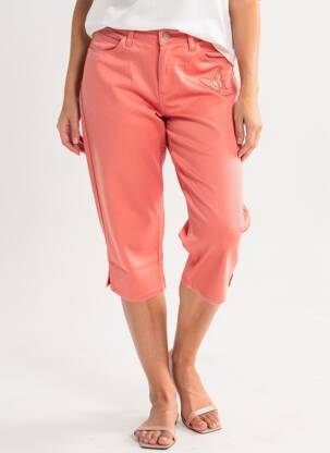 Corsaire stretch taille normale orange ITALO WOMAN femme