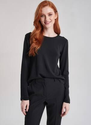 Pull stretch manches longues noir MY BASICS femme