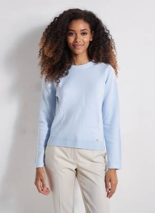 Pull tissage chiné manches longues bleu LA PETITE ETOILE femme