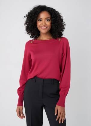 Pull col bateau manches longues rouge KING LOUIE femme