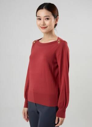 Pull col bateau manches longues orange KING LOUIE femme
