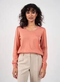Pull tissage chiné manches longues rose KING LOUIE femme