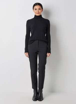 Pull col roulé coupe ajustée manches longues noir KING LOUIE femme