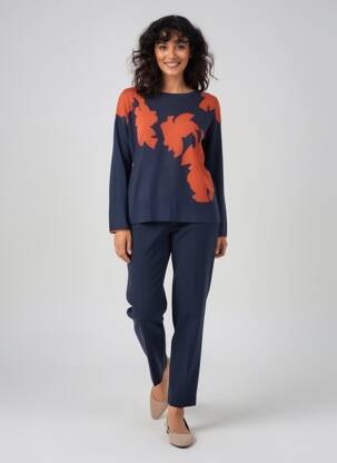 Pull resserrée sur le bas manches longues bleu WHITE STUFF femme