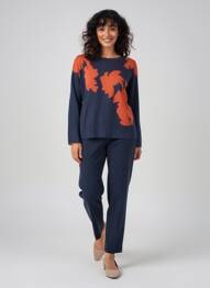Pull col rond manches longues bleu WHITE STUFF femme