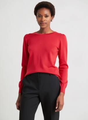 Pull stretch manches longues rouge KING LOUIE femme