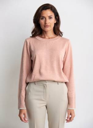 Pull tissage chiné manches longues rose WHITE STUFF femme
