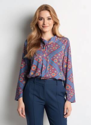 T-shirt manches longues manches longues bleu MARGOT femme