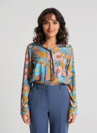 T-shirt manches longues manches longues bleu MARGOT femme