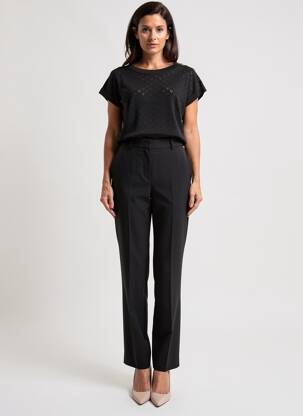 Pull maille souple et aérée manches courtes noir KING LOUIE femme