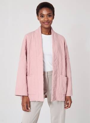 Veste kimono manches longues rose DANEFAE femme