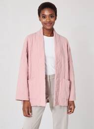 Veste kimono col v rose DANEFAE femme