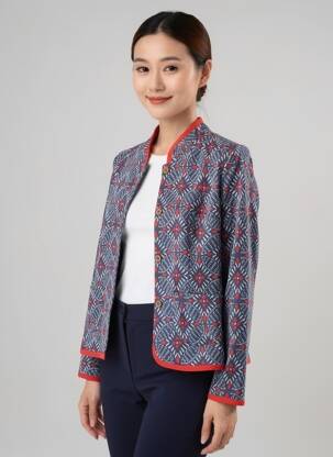 Veste casual coupe cintrée bleu BLUTSGESCHWISTER femme