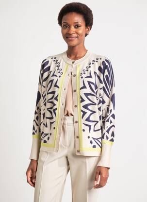 Gilet manches longues col rond beige WHITE STUFF femme