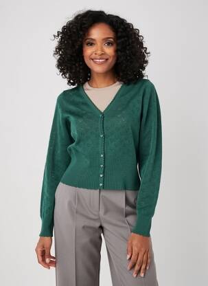 Gilet manches longues resserrée sur le bas vert KING LOUIE femme