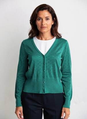 Gilet manches longues resserrée sur le bas vert fonce KING LOUIE femme