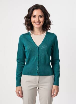 Gilet manches longues resserrée sur le bas vert KING LOUIE femme