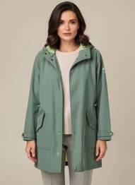 Imperméable manches longues a capuche vert BLUTSGESCHWISTER femme