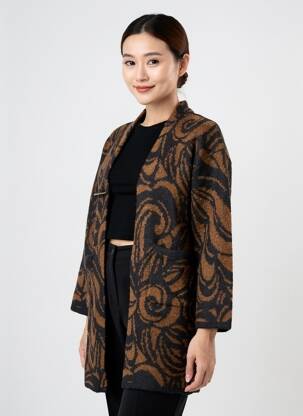 Gilet manches longues stretch marron SURKANA femme