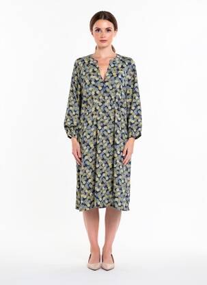 Robe mi-longue imprimé fantaisie manches longues bleu WHITE STUFF femme