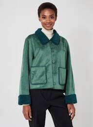 Manteau court coupe droite sans capuche vert KING LOUIE femme