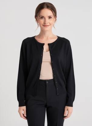 Gilet manches longues col rond noir KING LOUIE femme