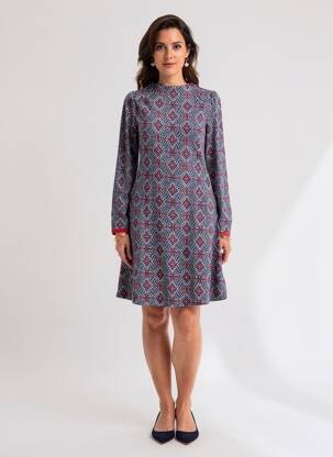 Robe courte manches longues manches longues bleu BLUTSGESCHWISTER femme