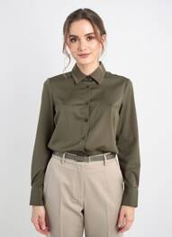 Chemisier coupe cintrée manches longues vert SURKANA femme