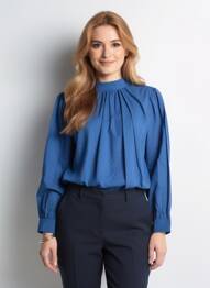 Blouse manches longues manches longues bleu EMILYANDFIN femme