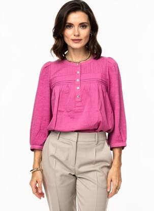 Blouse col rond manches longues rose WHITE STUFF femme