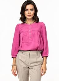 Blouse col rond manches longues rose WHITE STUFF femme