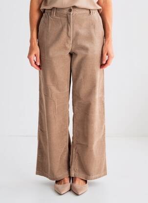 Pantalon droit fermeture zippée sous rabat boutonné taille normale beige WHITE STUFF femme