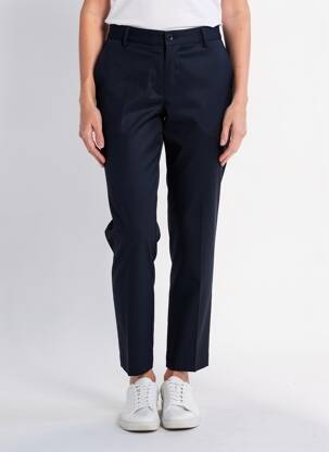 Pantalon chino tissage popeline taille normale bleu KANOPE femme