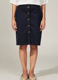 Jupe mi-longue coupe droite bleu MOUSQUETON femme