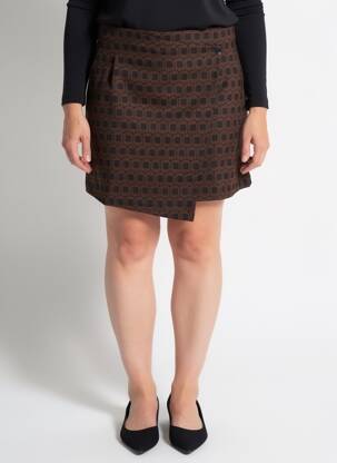 Jupe courte coupe droite marron SURKANA femme