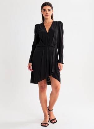Robe courte manches longues manches longues noir SCHOOL RAG femme