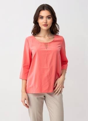 Blouse col rond manches 3/4 rose SCHOOL RAG femme