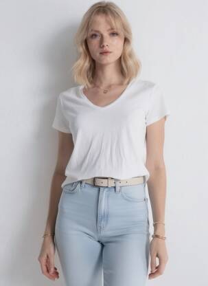 Top stretch manches courtes blanc SCHOOL RAG femme