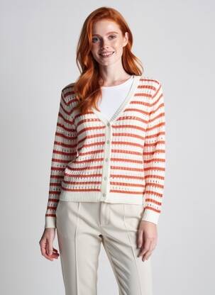 Gilet manches longues coupe cintrée orange ANDY & LUCY femme