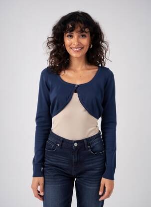 Boléro col rond bleu BLEND femme