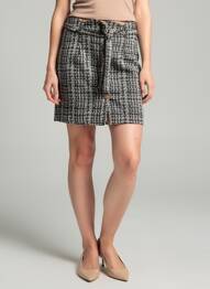 Jupe courte coupe droite noir ANDY & LUCY femme